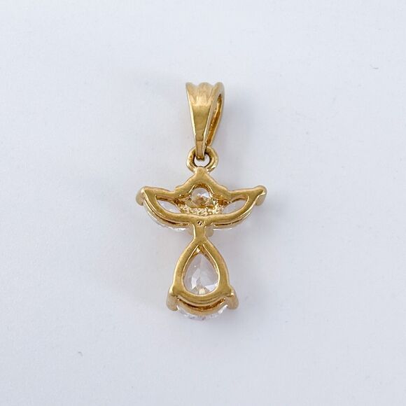 Vintage Danecraft Gold Over Sterling Silver 925 Cubic Zirconia Angel Pendant - Picture 4 of 7